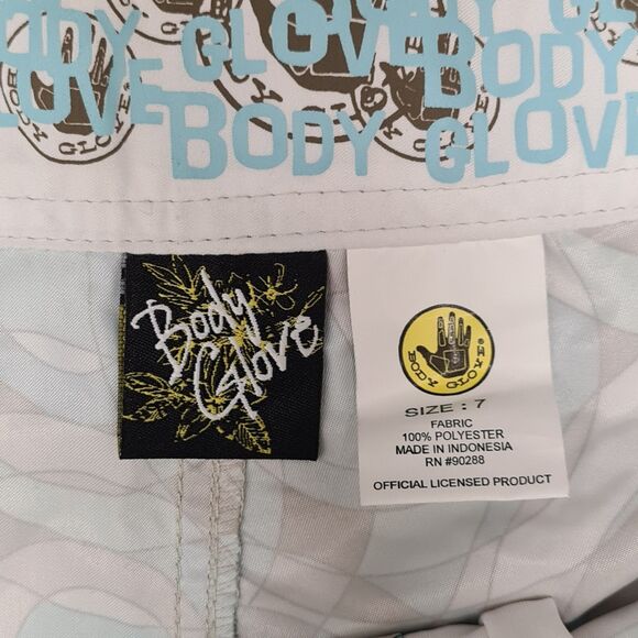 Body Glove Board Shorts Juniors SZ 7 Geometric Activewear Swimming Surfing - Picture 2 of 6